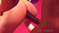 Reproduzir Loira animada em 3D com os desejos perfeitos de bunda para uma sessão de gapes anal difícil